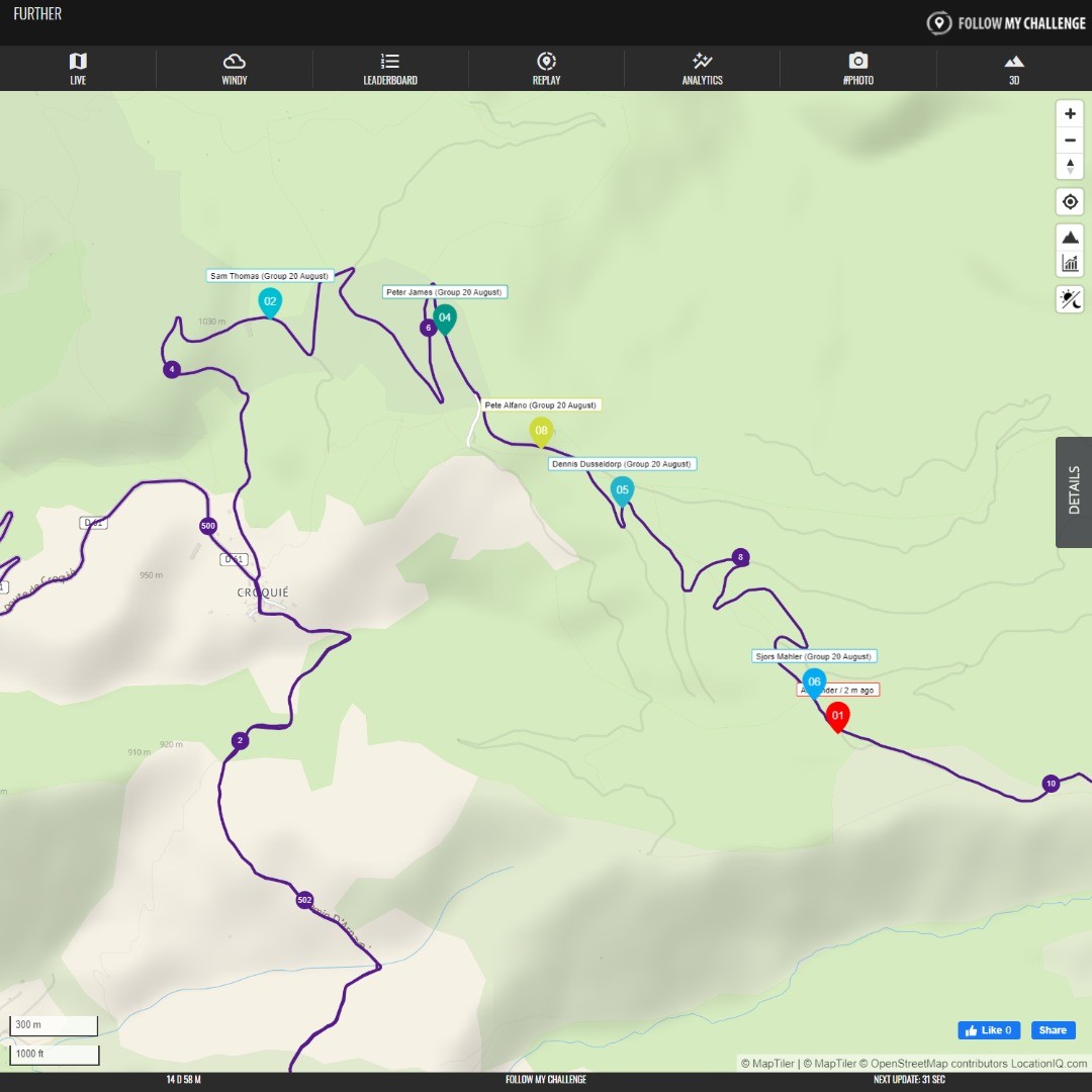 The 3rd weekend of FURTHER is LIVE! Watch the riders chase the virtual dot of race leader Alexander Nikolopoulos....#dotwatching #trackingmap #traceur...