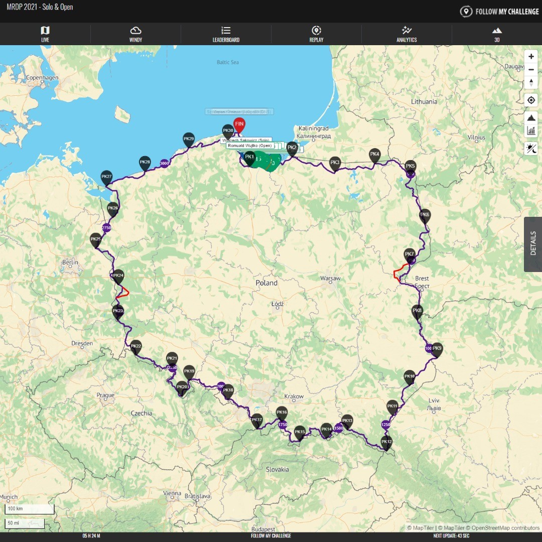 Live from Poland: MRDP 2021! https://www.followmychallenge.com/live/mrdp2021/solo-open/...#mrdp #maratonrowerowydookołapolski